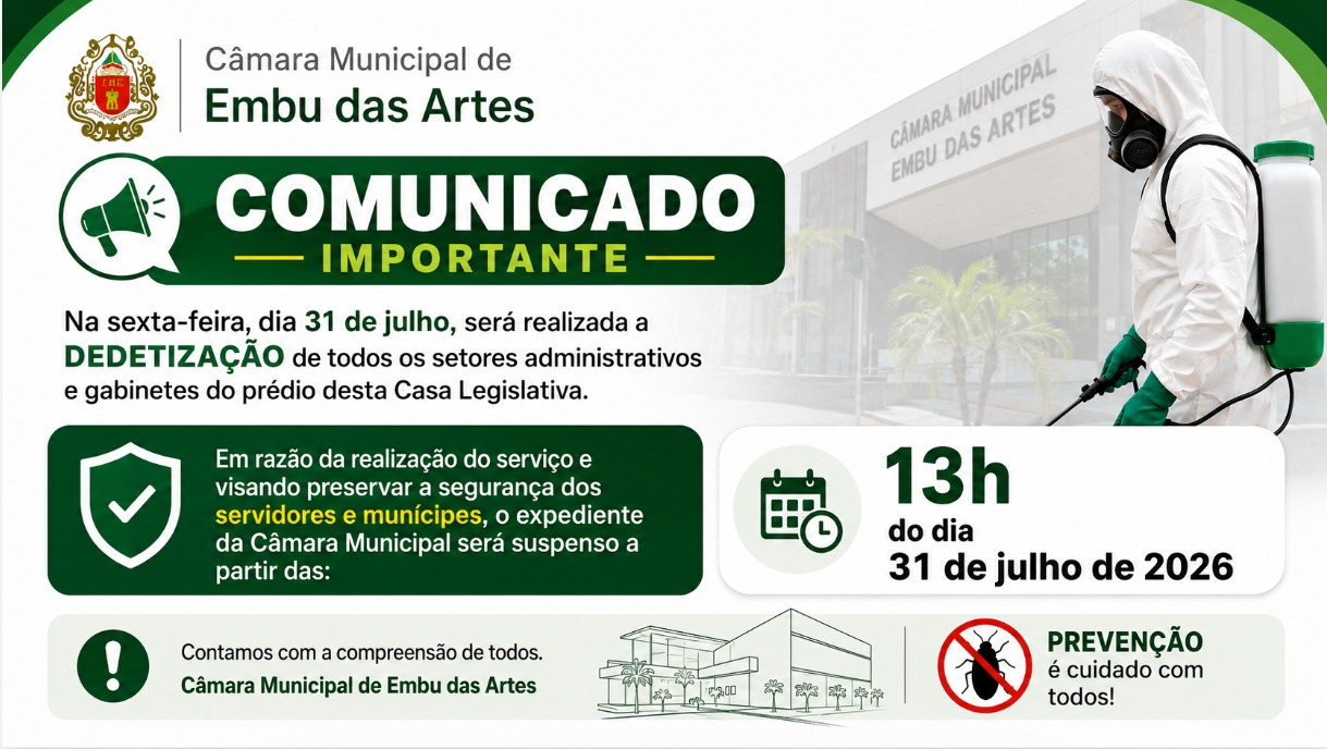 Comunicado: Expediente Suspenso a partir das 13h